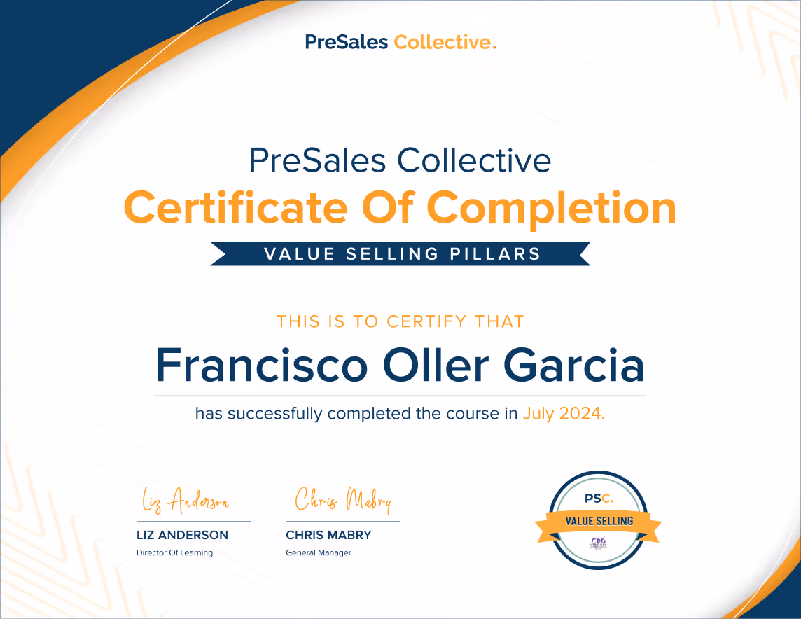 Pillars: Value Selling - Francisco Oller Garcia