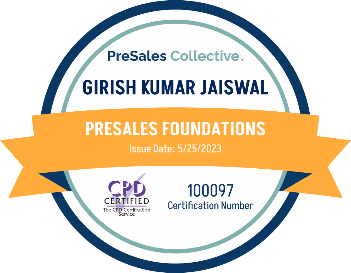 PreSales Foundations - Girish Kumar Jaiswal