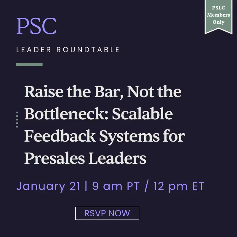 Raise the Bar, Not the Bottleneck: Scalable Feedback Systems for Presales Leaders