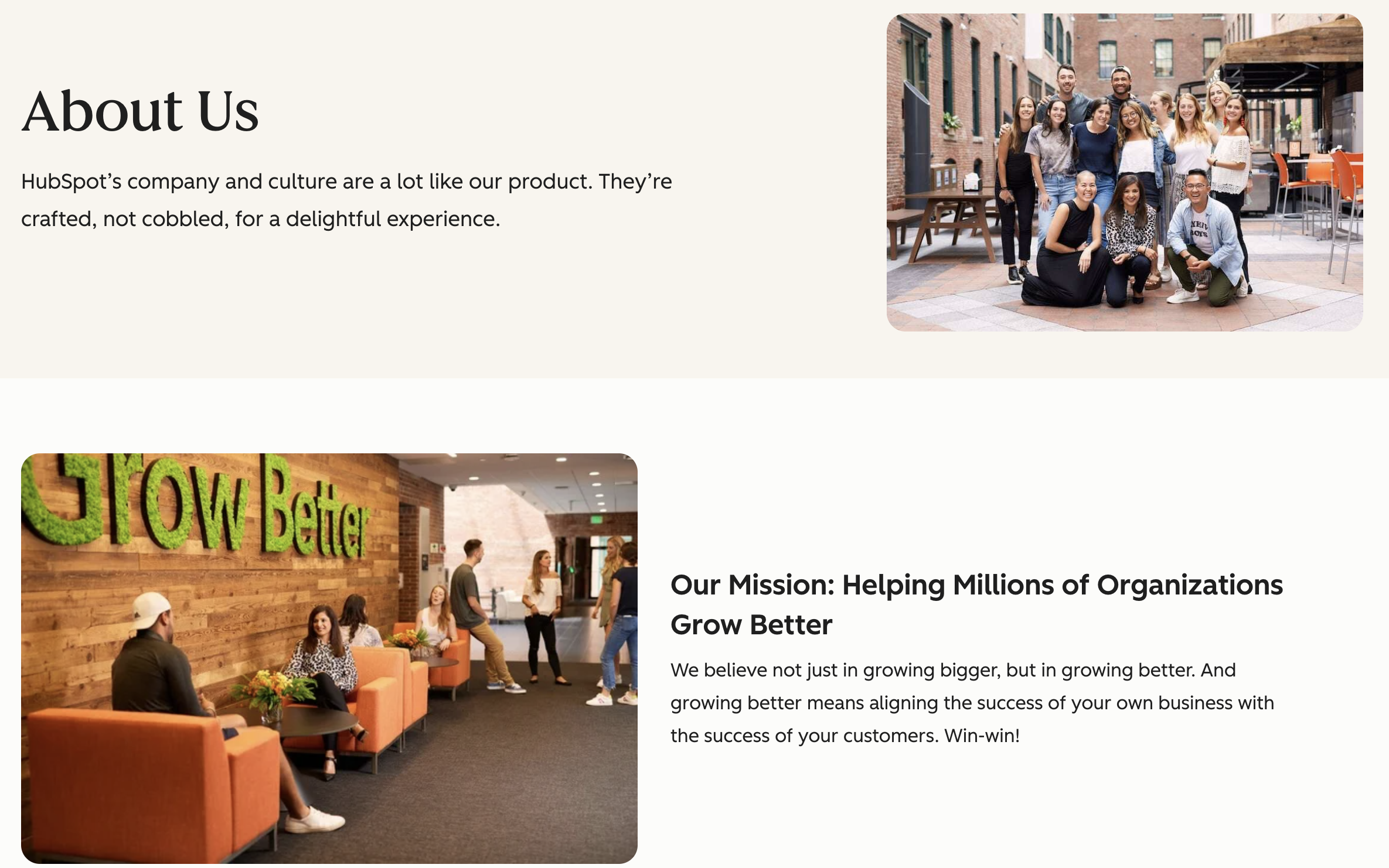 HubSpot about us page