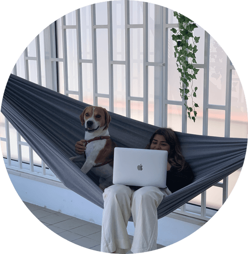 Photo of a Countly team member at the office