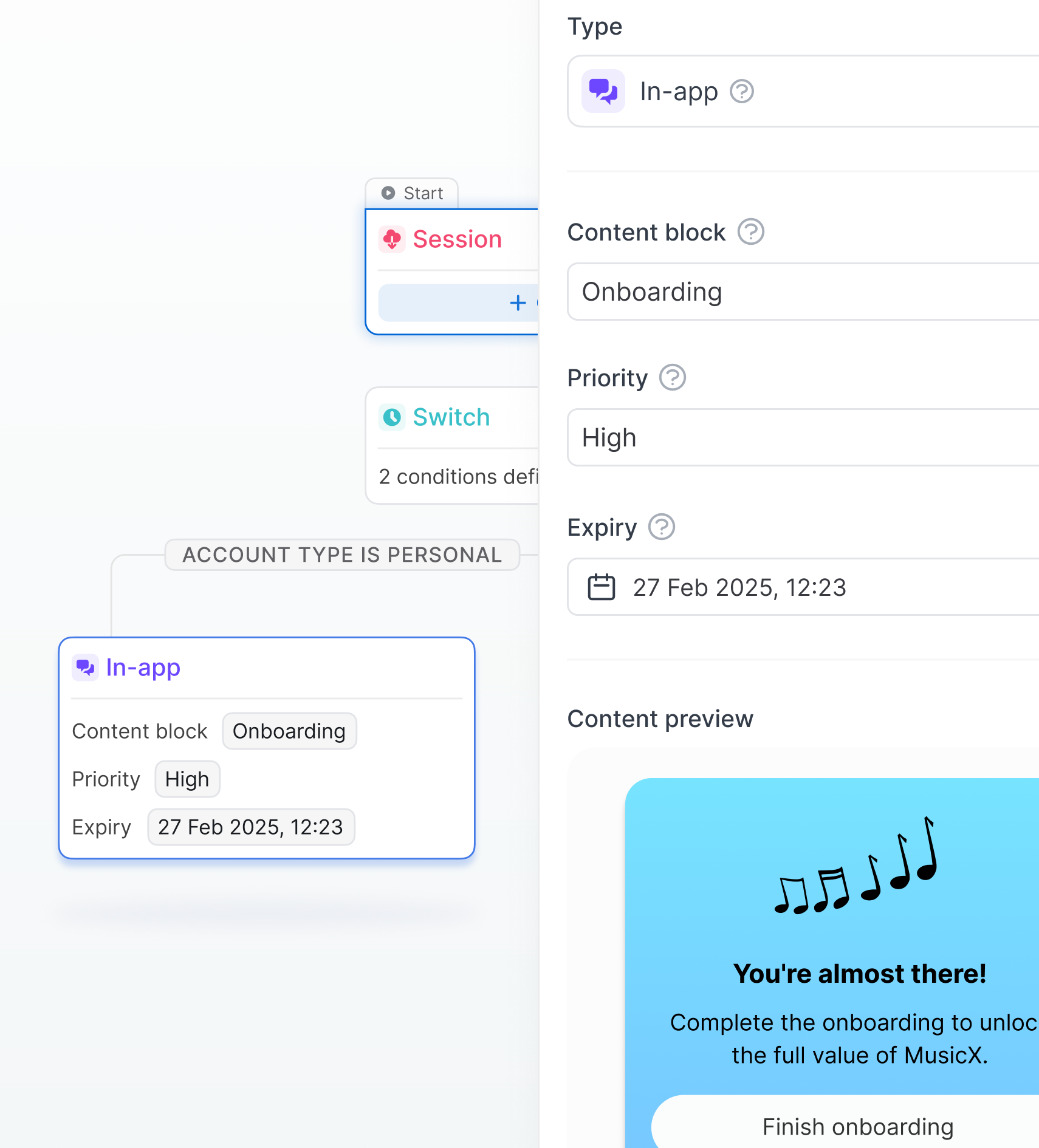 Section on how Journeys look in Countly