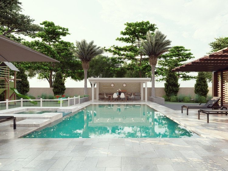 Lanscaping design ideas - Amazing 3d landscape, backyard, pool, garden, patio design #2