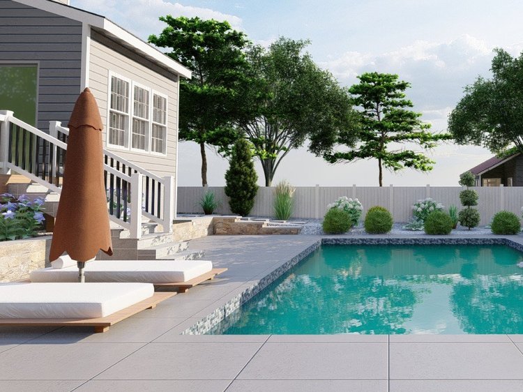 Lanscaping design ideas - Amazing 3d landscape, backyard, pool, garden, patio design #5