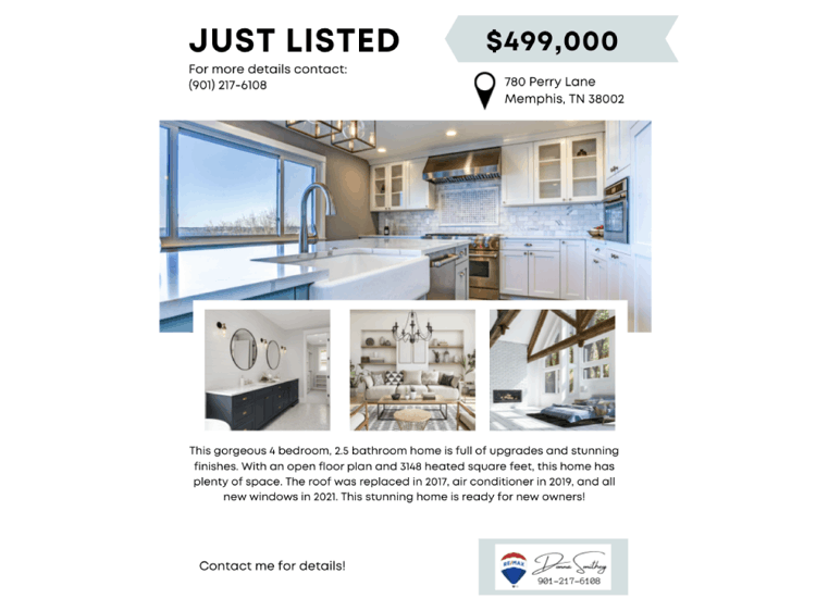 Flyer design ideas - A real estate listing flyer #6