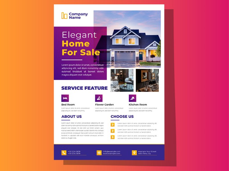 Flyer design ideas - Unique and attractive real estate flyers or poster #1
