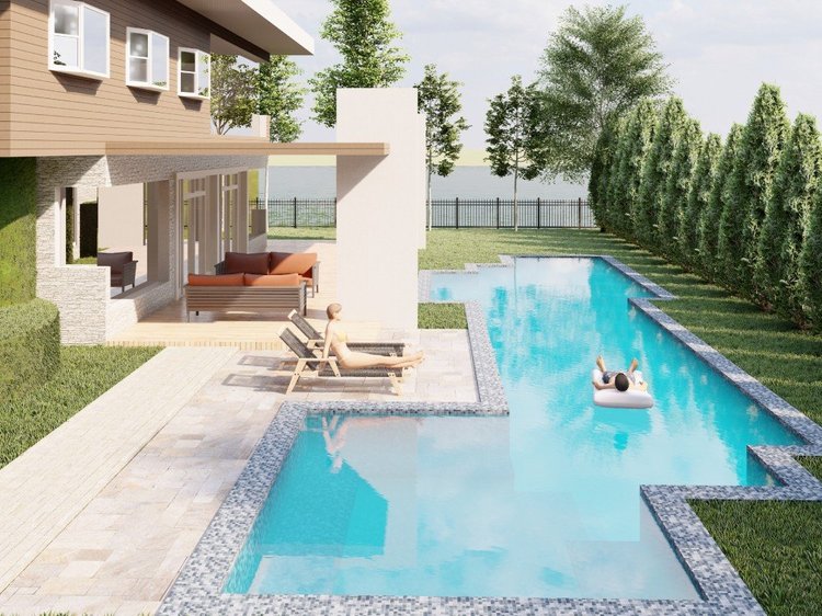 Lanscaping design ideas - 3D backyard,landscape,garden,patio,pool design with realistic image #5