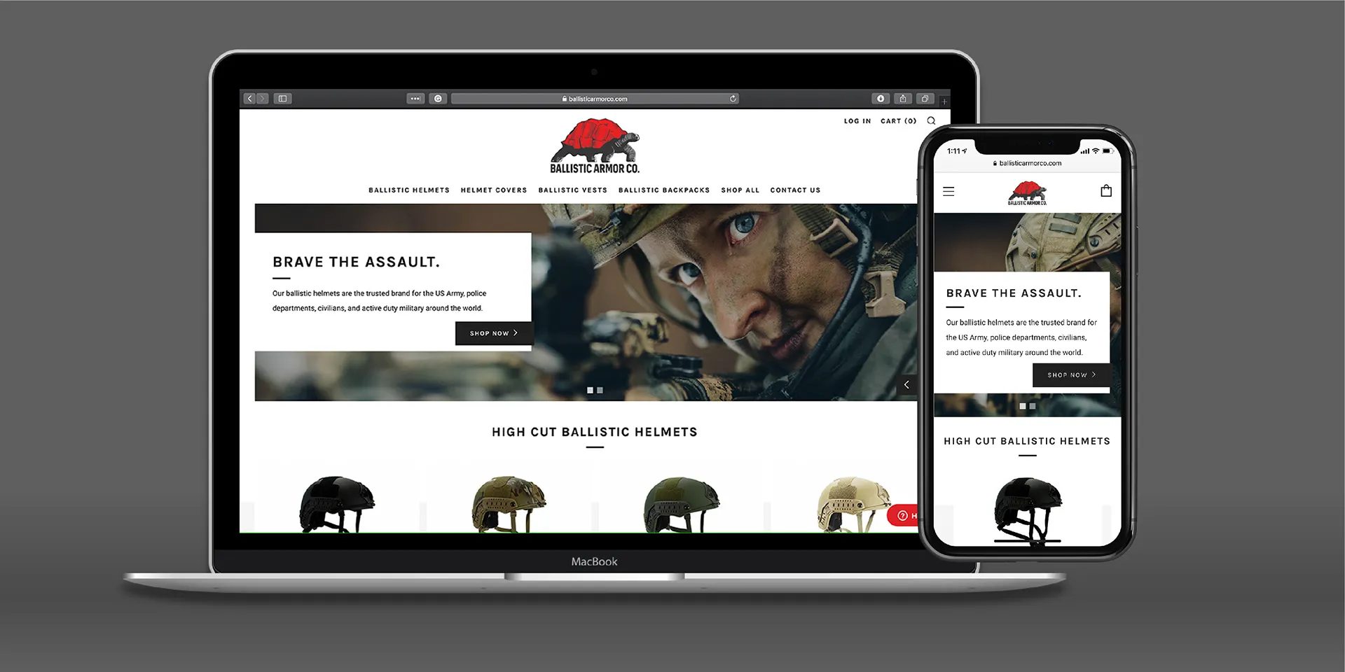 Website Ballistic Armor Co Branding Southern Oregon by David Masters Group