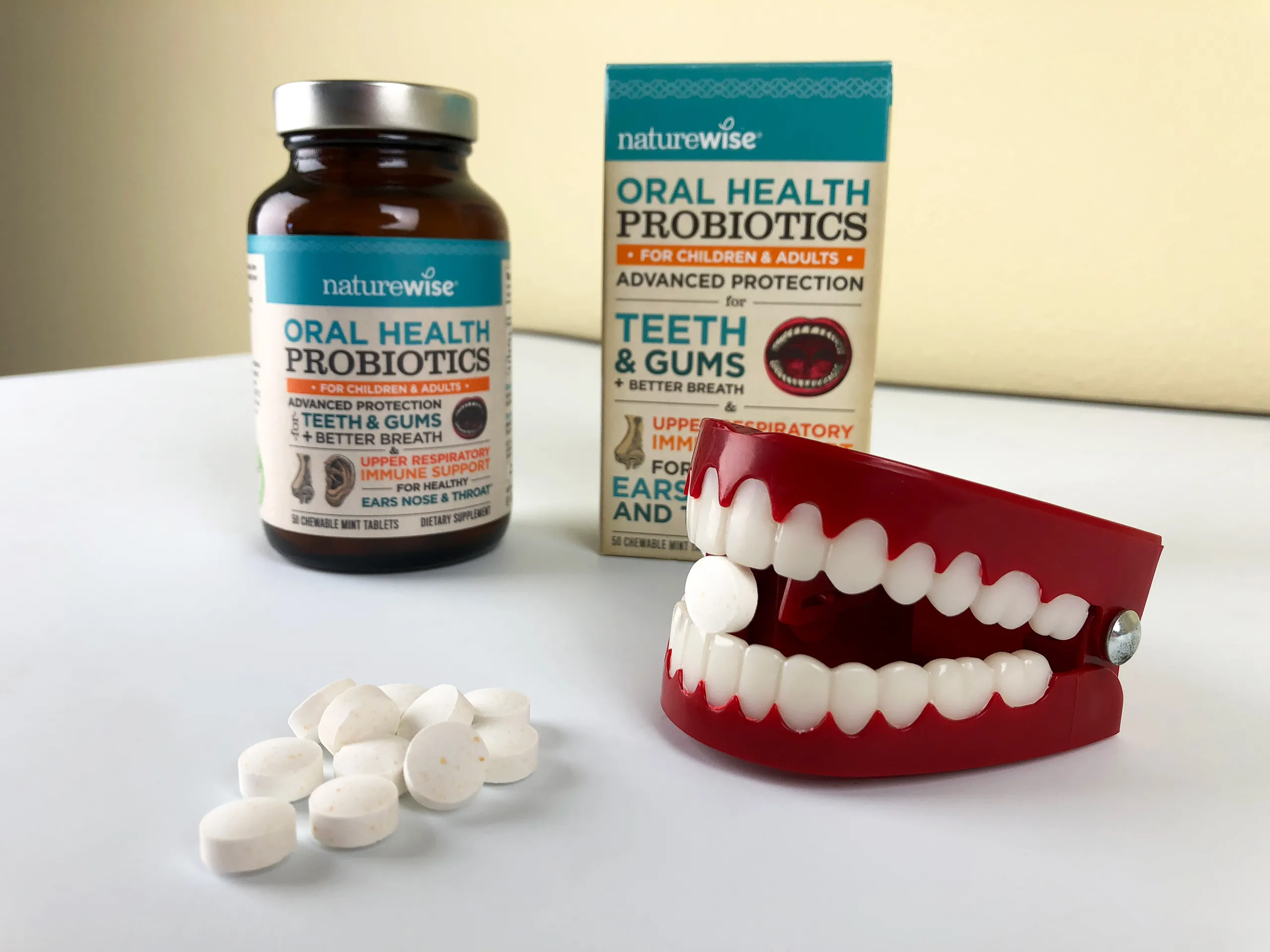 Bottle and Teeth NatureWise Oral Health Probiotics Branding Ashland Oregon by David Masters Group