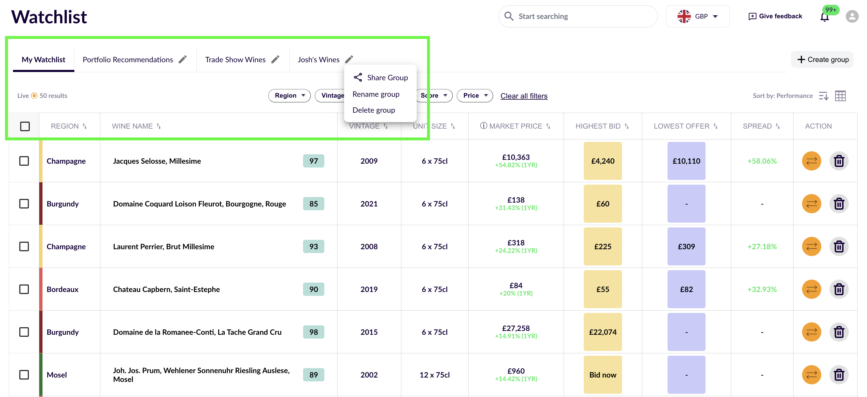 Share your custom watchlists on CultX