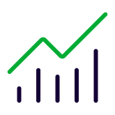 Diagram with three green icons: percent, dollar sign, and price tag on black arrows.