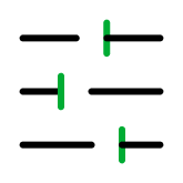 Diagram with three green icons: percent, dollar sign, and price tag on black arrows.