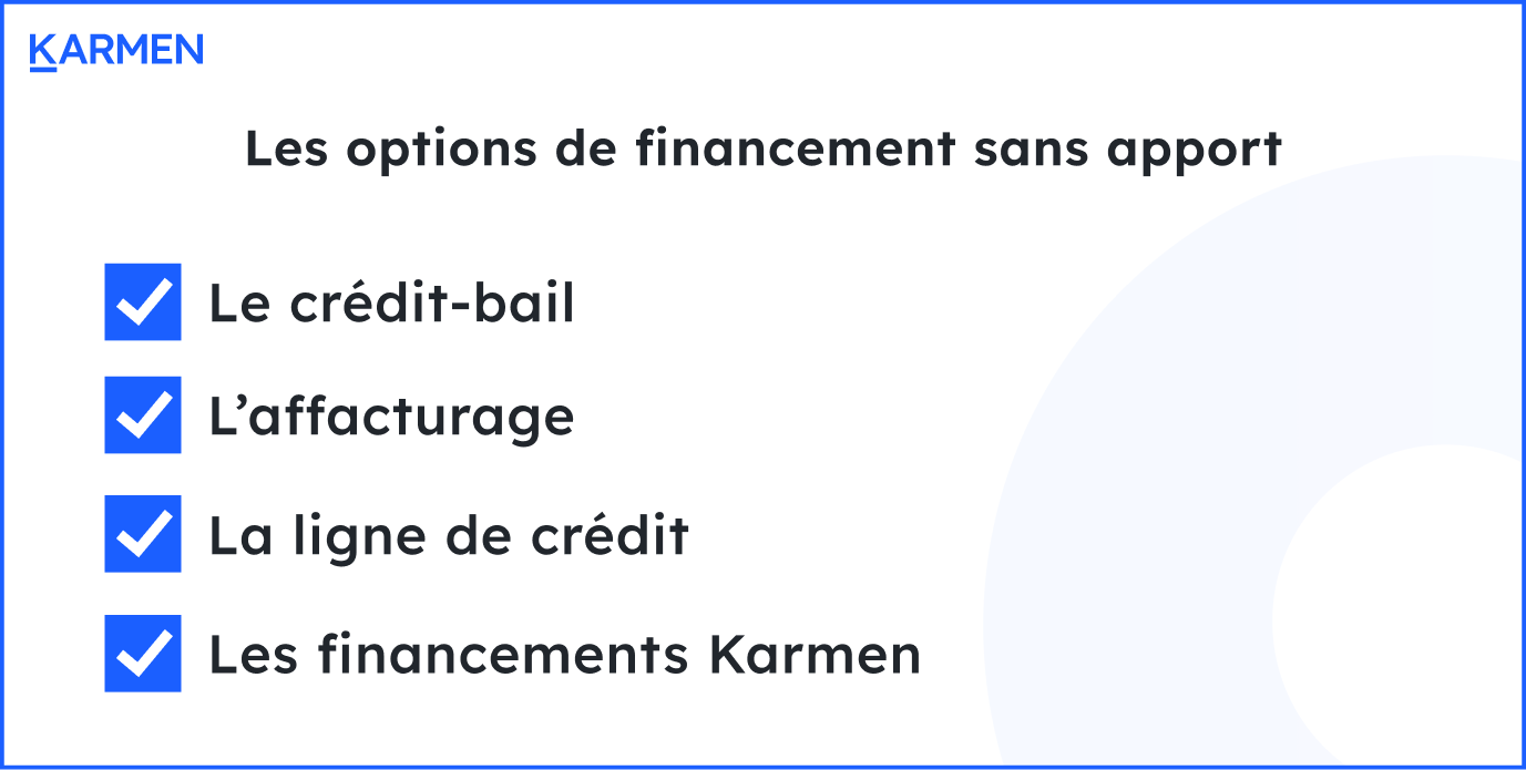 Les options de financement sans apport