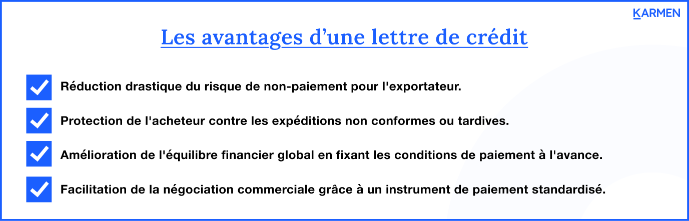 Les avantages d'une lettre de crédit pour l'acheteur et le vendeur