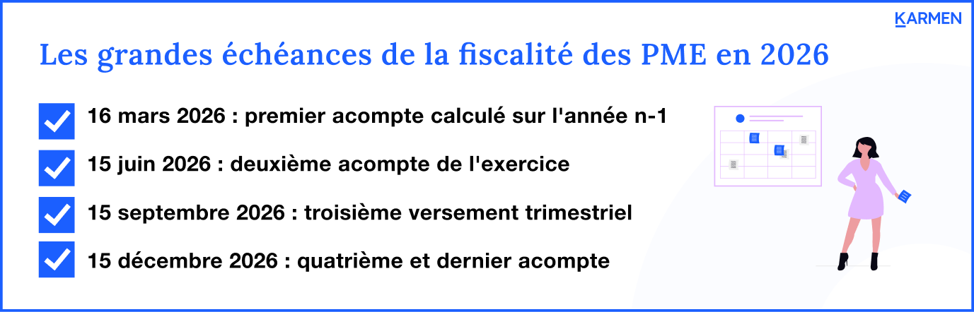 Les grandes échéances de la fiscalité des PME en 2026