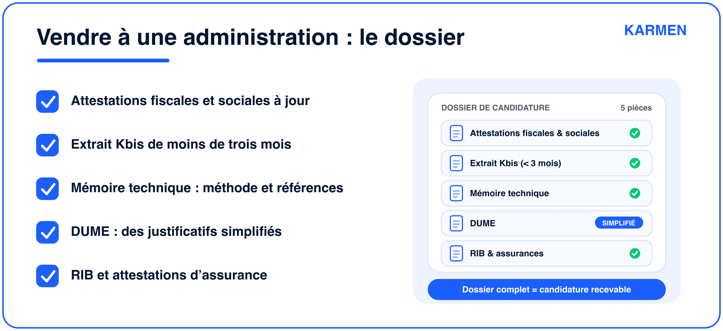 Que faut-il comme documents pour candidater et vendre à une administration ?