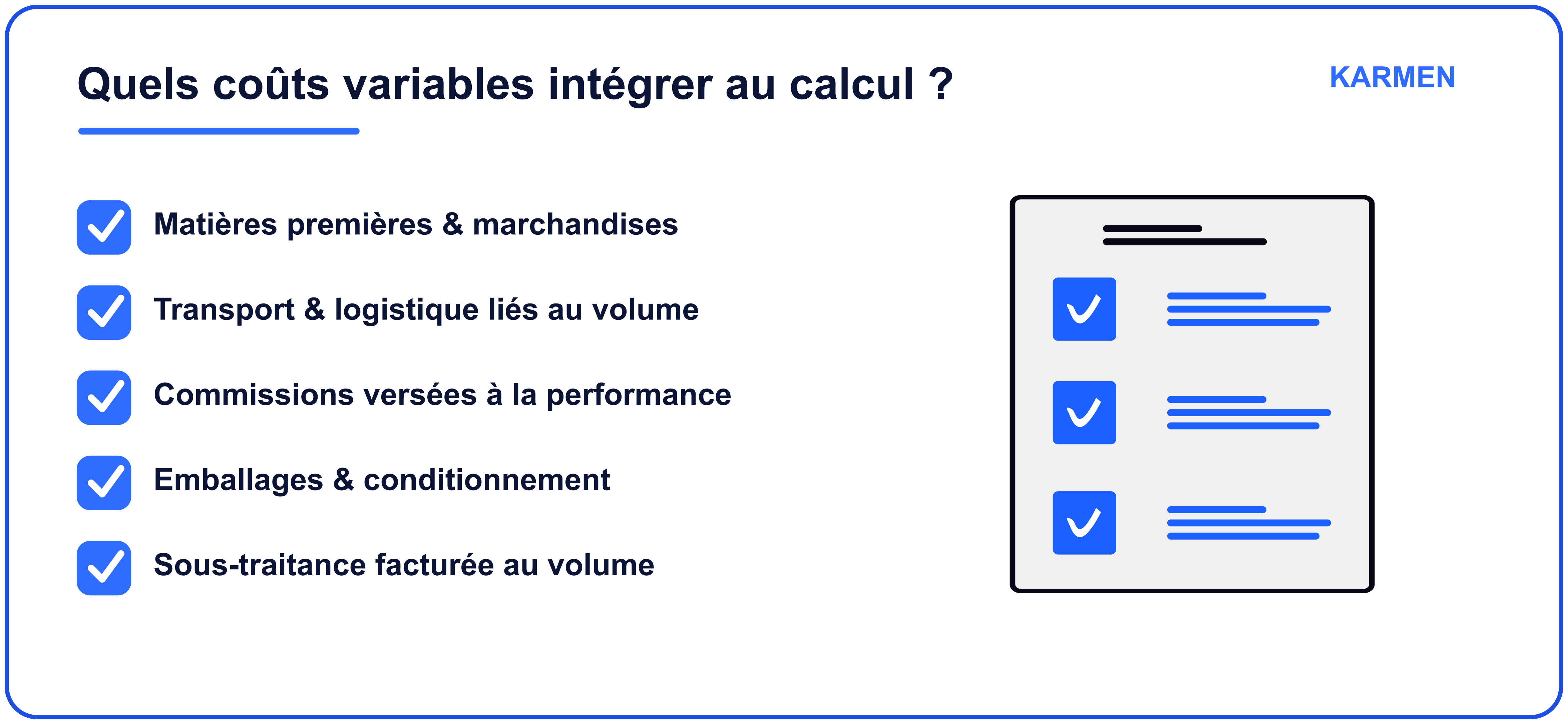 Les coûts variables à intégrer dans le calcul de la marge contributive