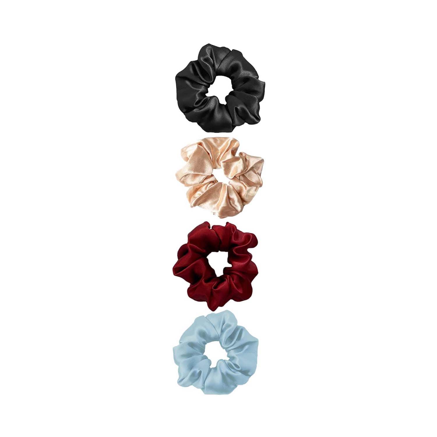 Majestique Satin Silk Scrunchies Hair Accessories Hair Ties for Women and Girl Best Gift (4 pcs)