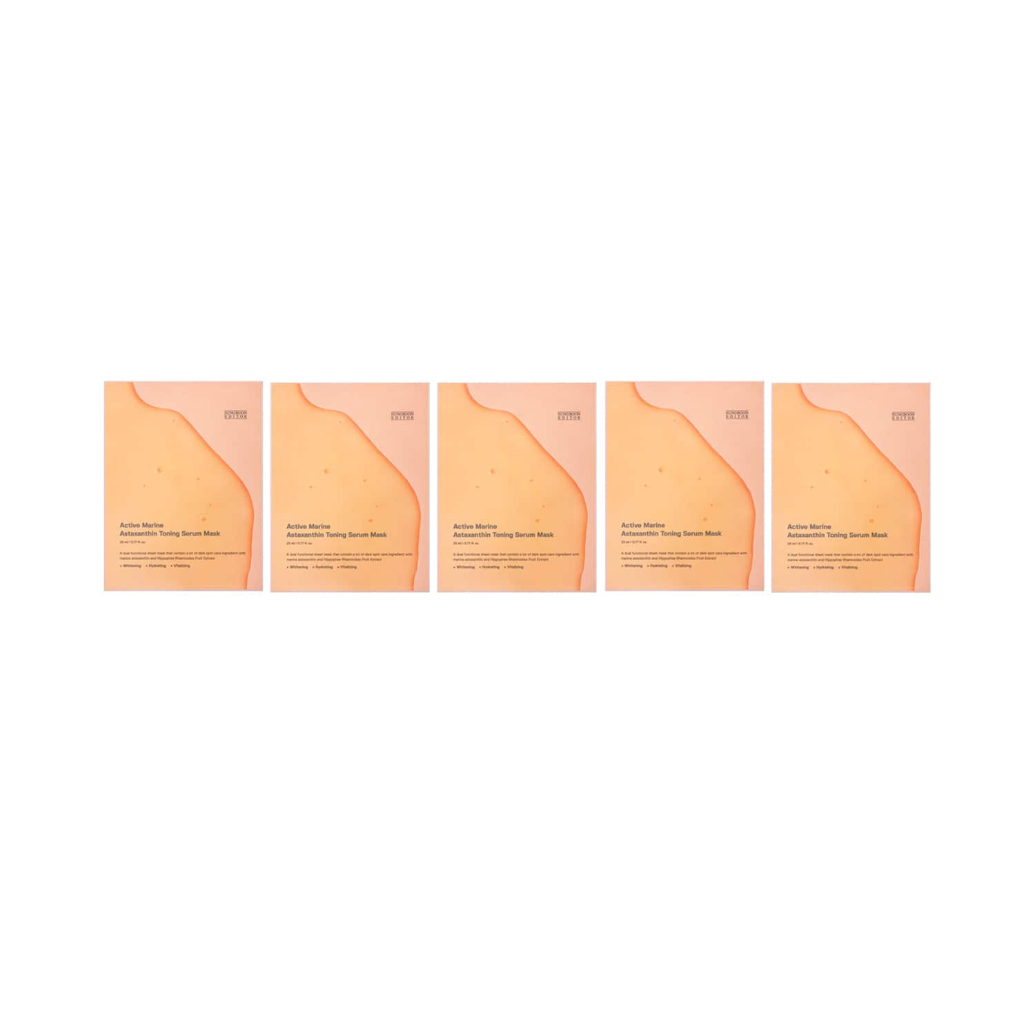 Sungboon Editor Active Marine Astaxanthin Toning Serum Mask (Pack of 5)