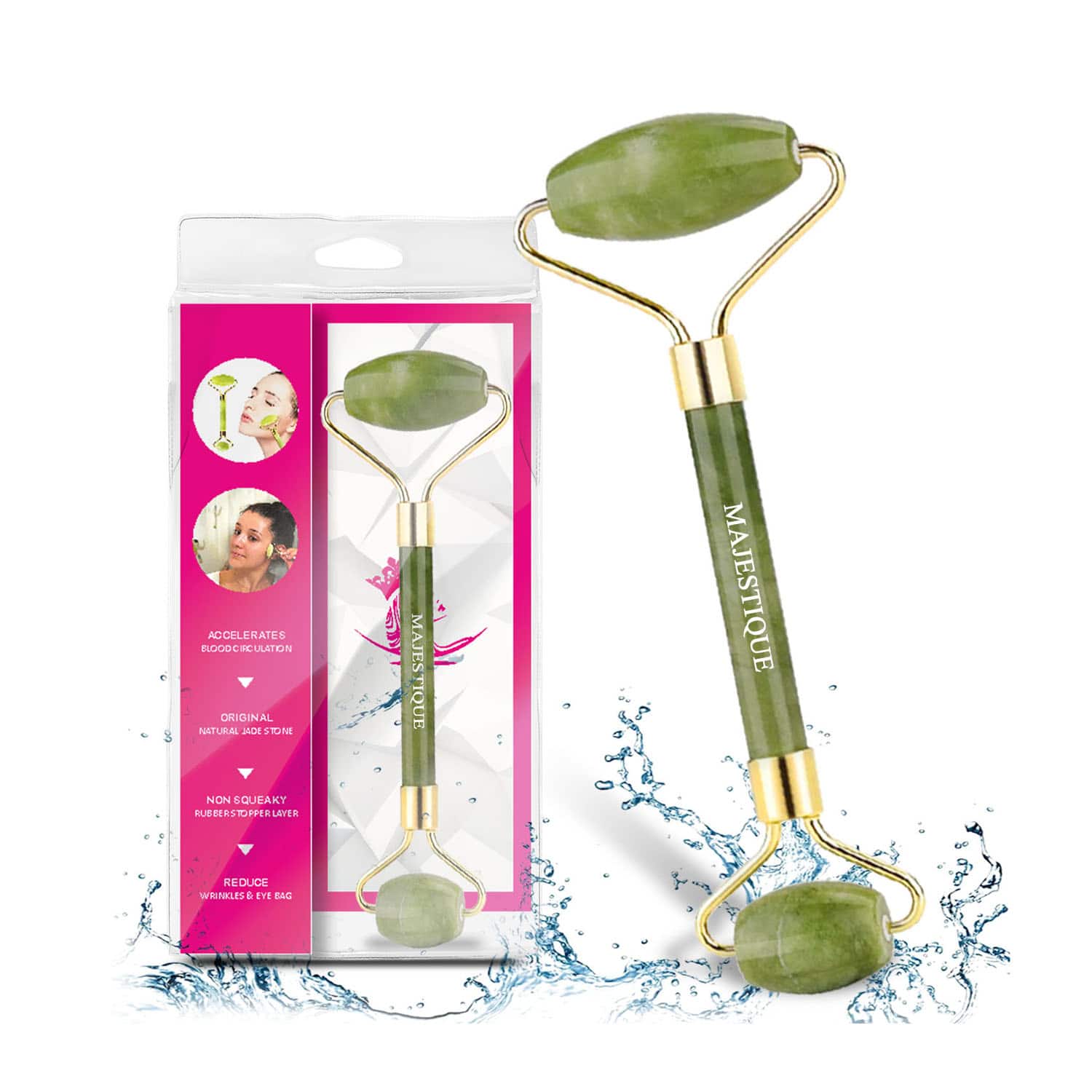 Majestique Jade Face Roller & Massager Tool