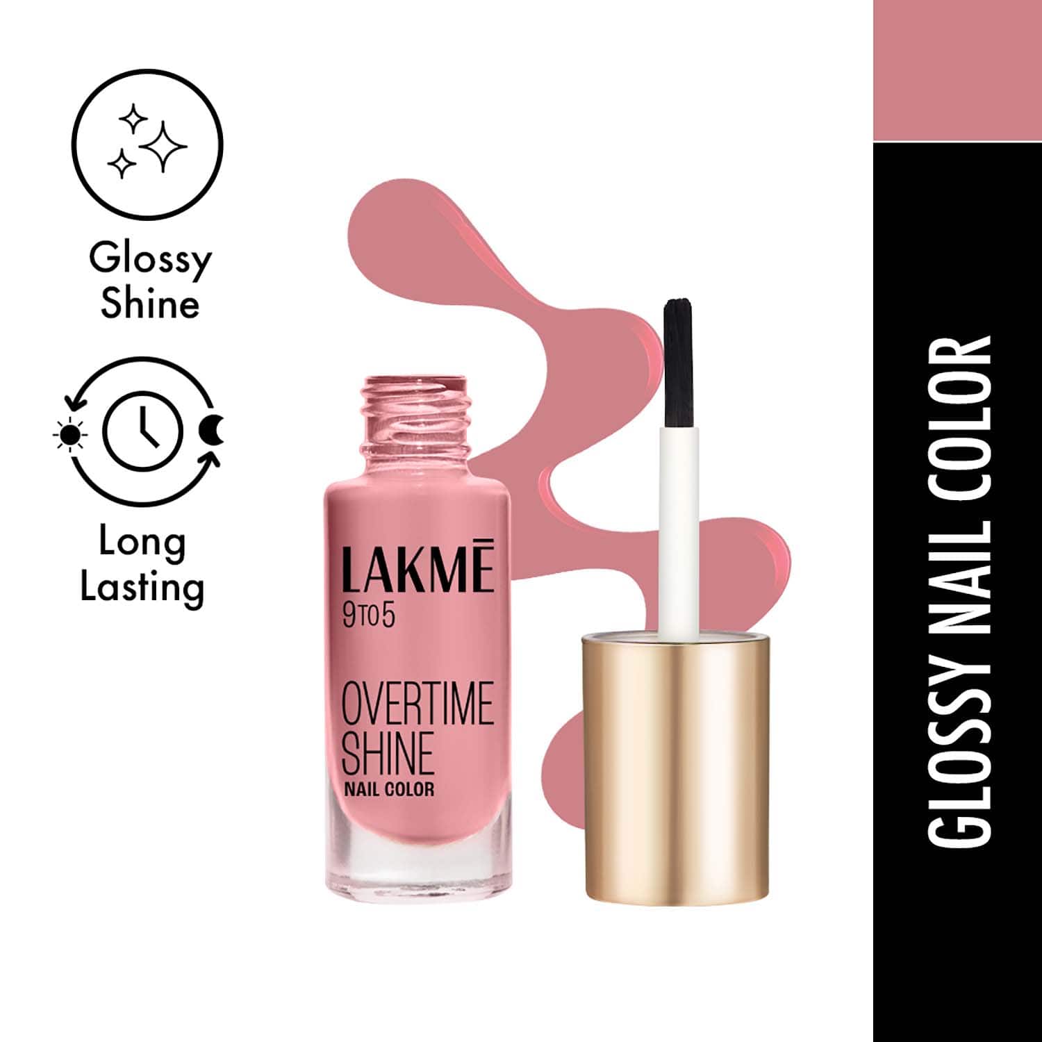 Lakme 9To5 Primer + Gloss Nail Colour - Pink Paisley (6 ml)