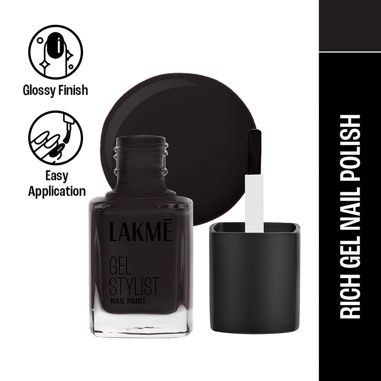 Lakme Absolute Gel Stylist Nail Color - Carbon (12 ml)