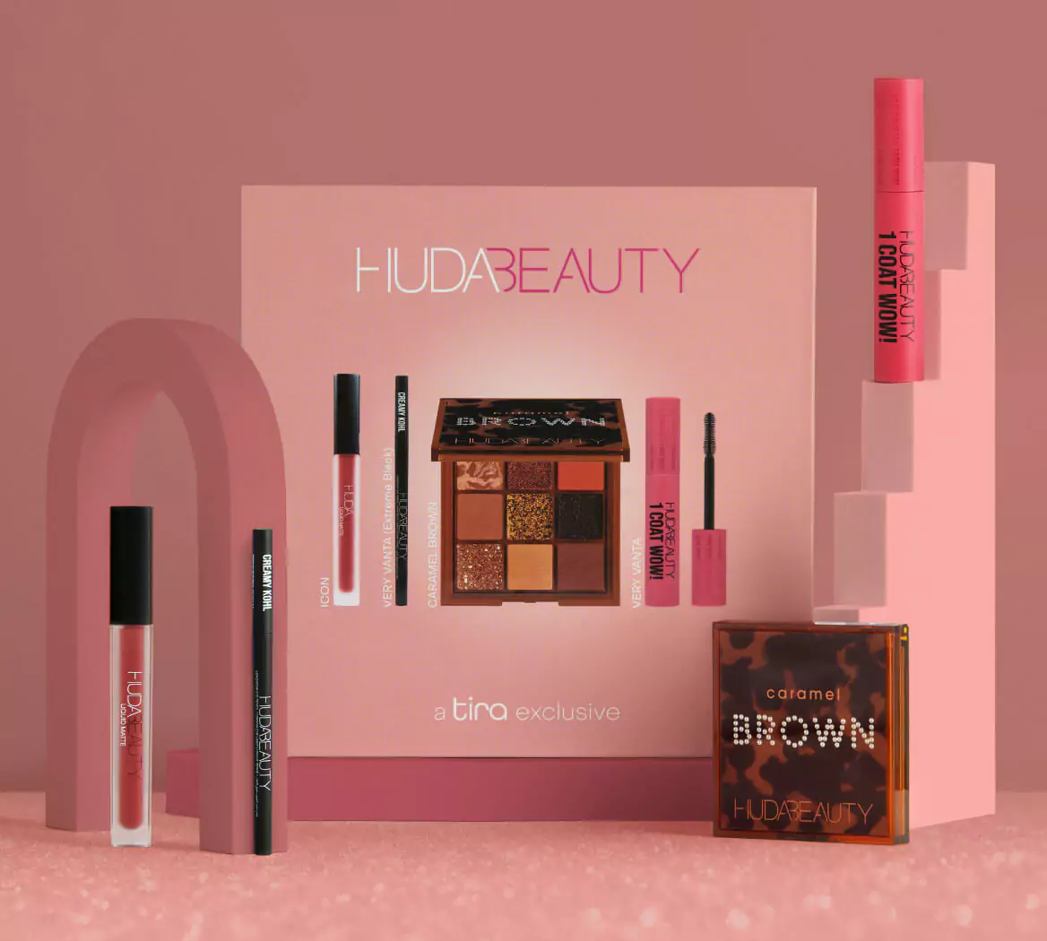 Day to night glam with the exclusive Huda x Tira kit