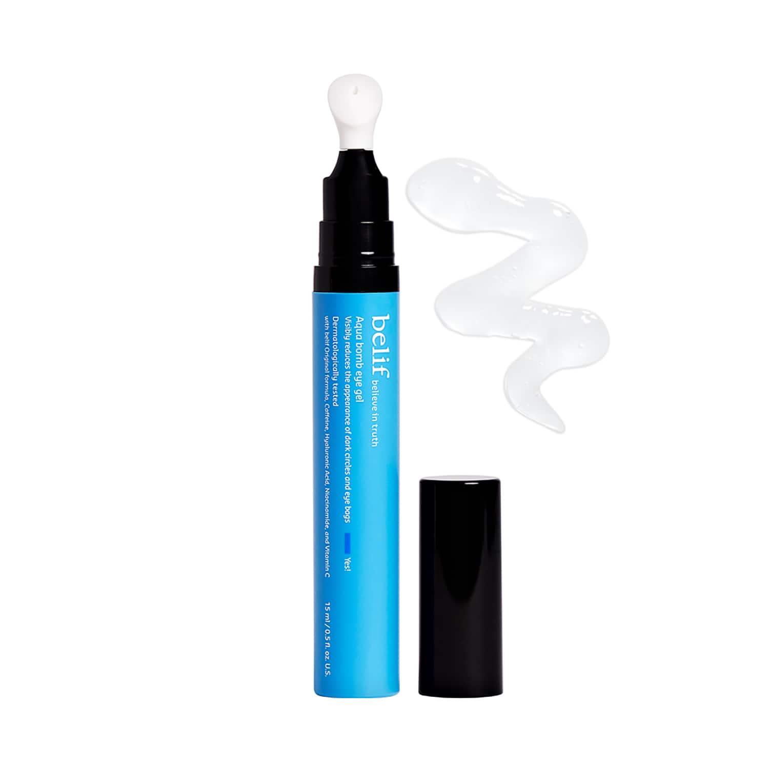 Belif Aqua Bomb Eye Gel - Korean Vegan Under Eye Cream for Dark Circles with Niacinamide (15 ml)