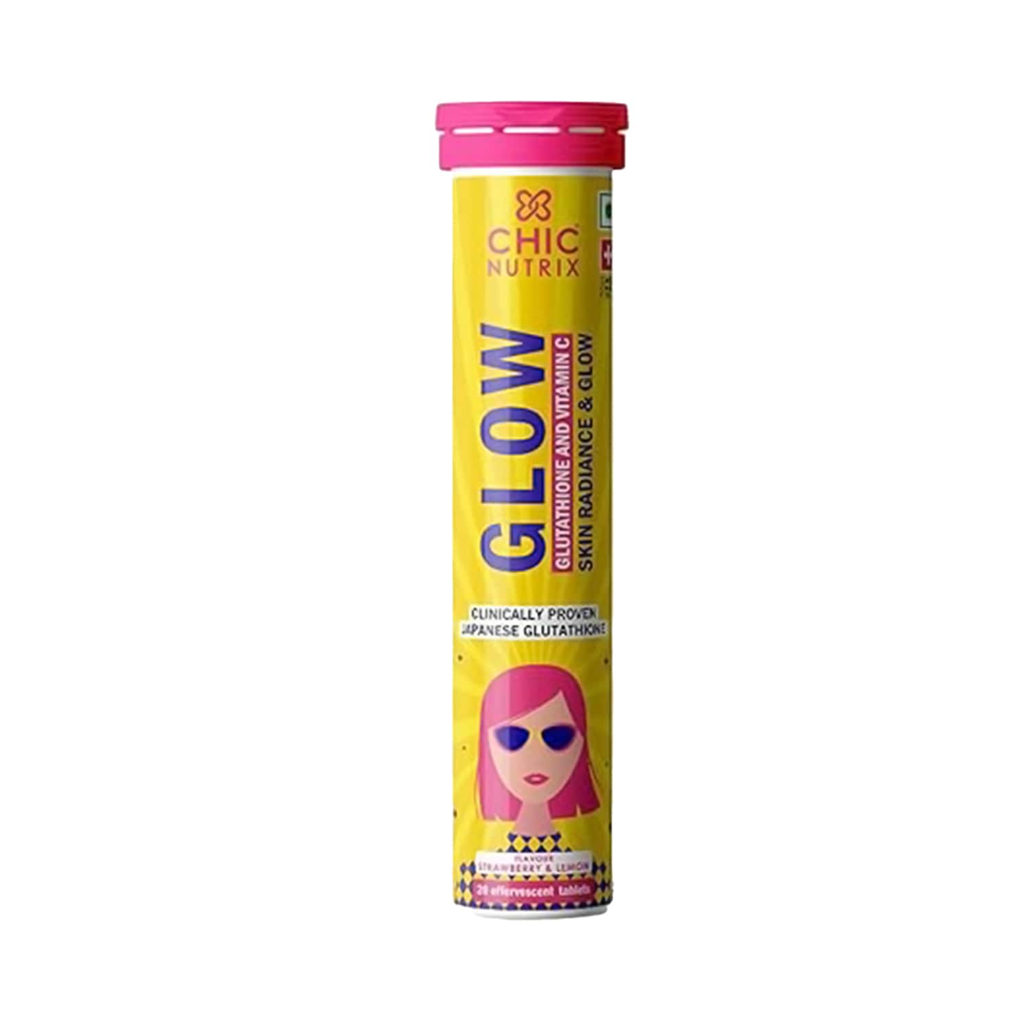 Chicnutrix Glow Glutathione & Vitamin C Tablets With Strawberry & Lemon Flavour (20pcs)
