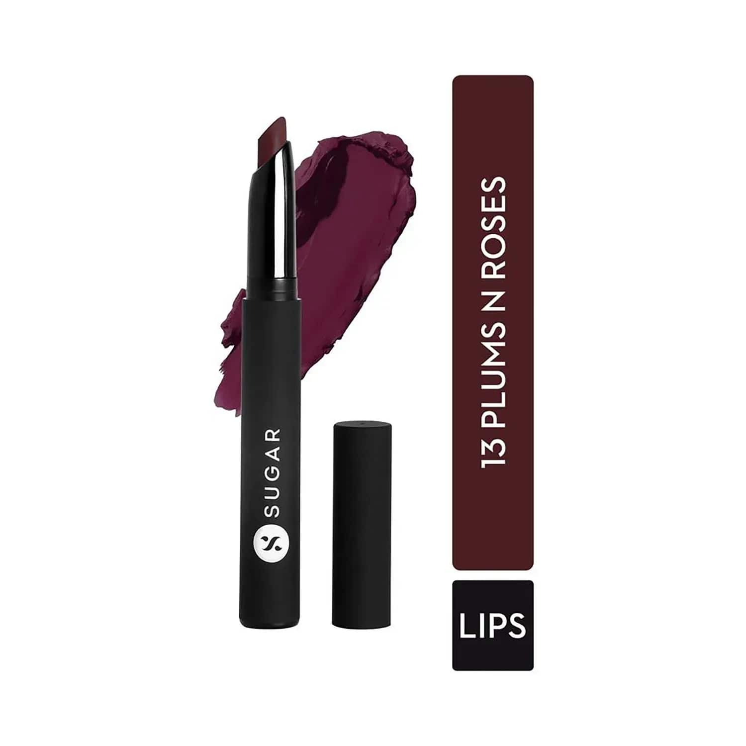 SUGAR Cosmetics Matte Attack Transferproof Lipstick - 13 Plums N Roses (Deep Reddish Plum) (2g)