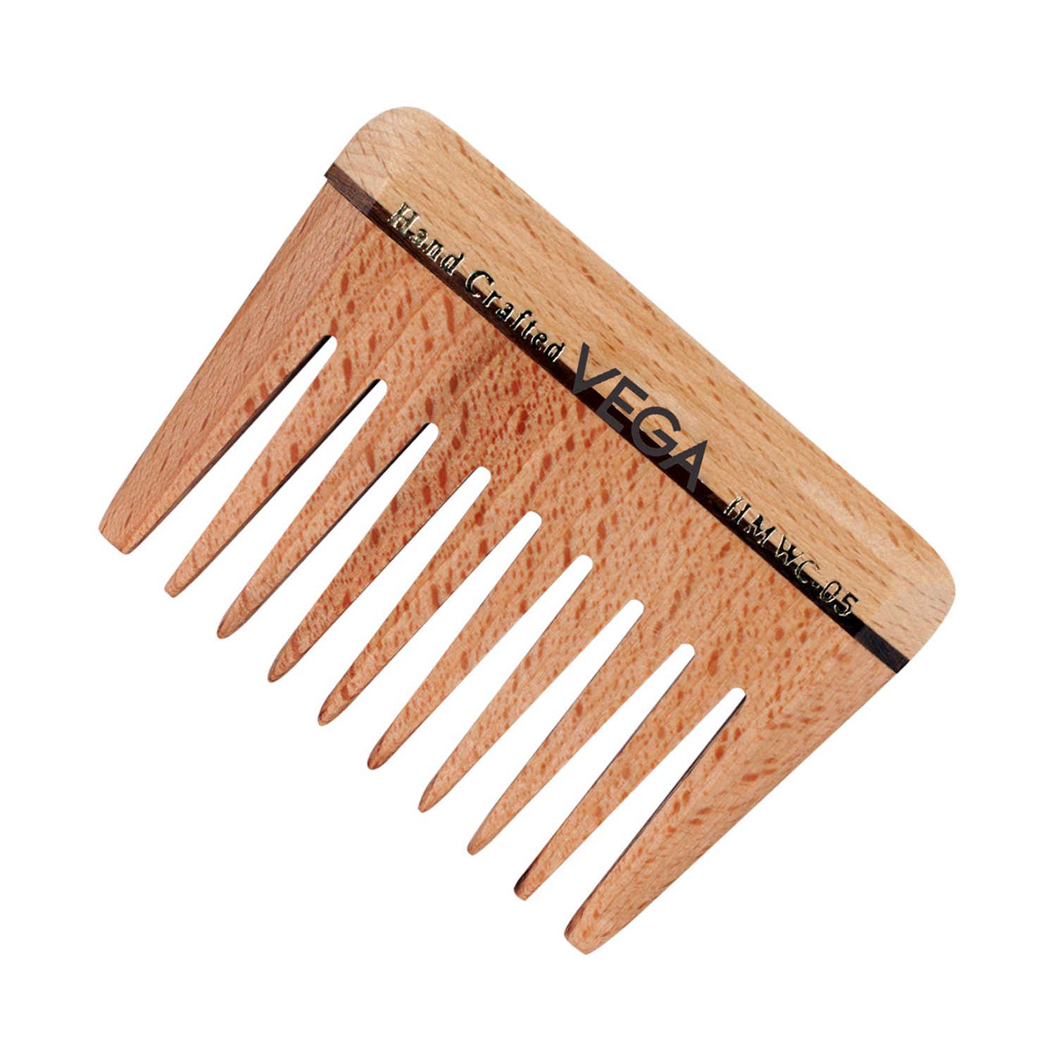 Vega Handmade Wooden Hair Comb with Wide Tooth for Men and Women (HMWC-05) (25 g)