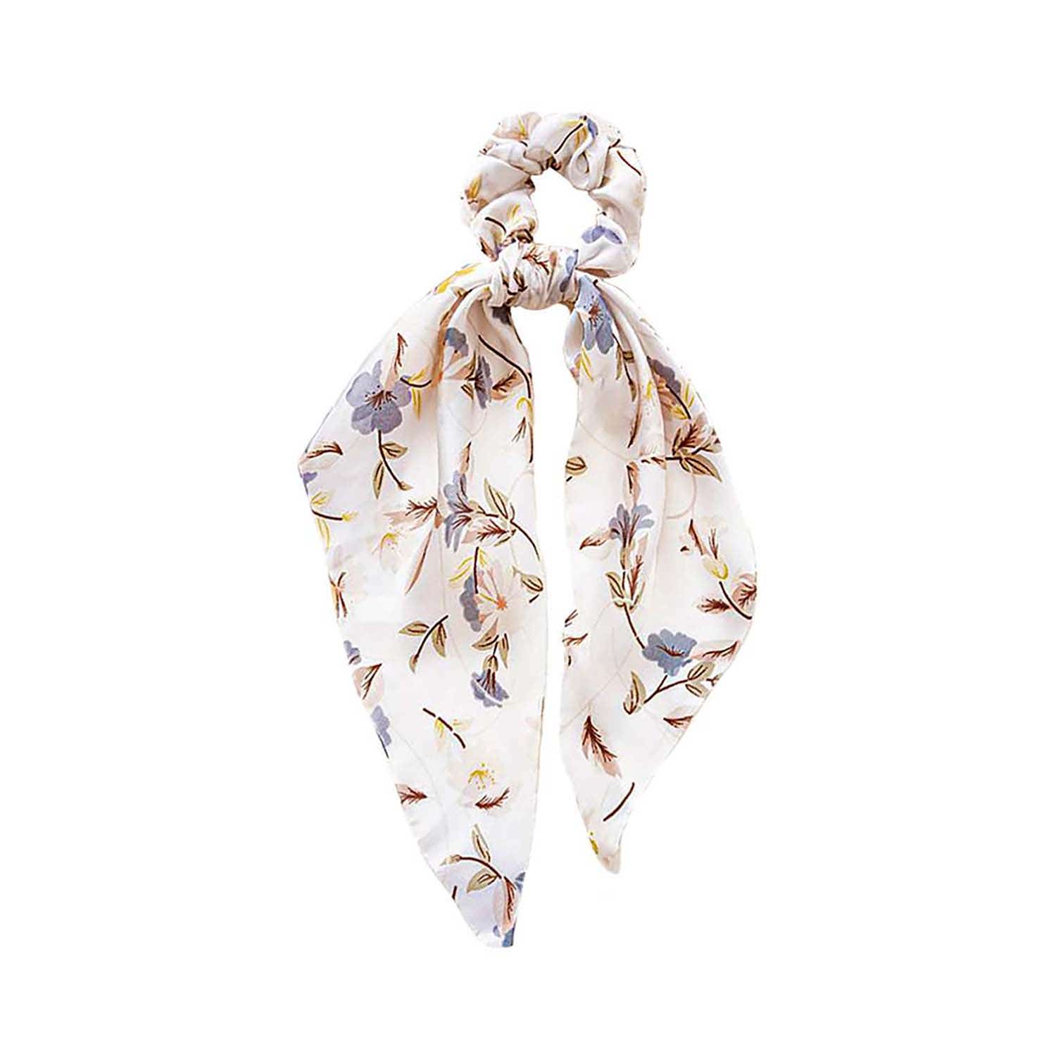 Majestique Hair Scarf Printed Satin Elastic Hair Ribbon Hair Ties Bow Scrunchies