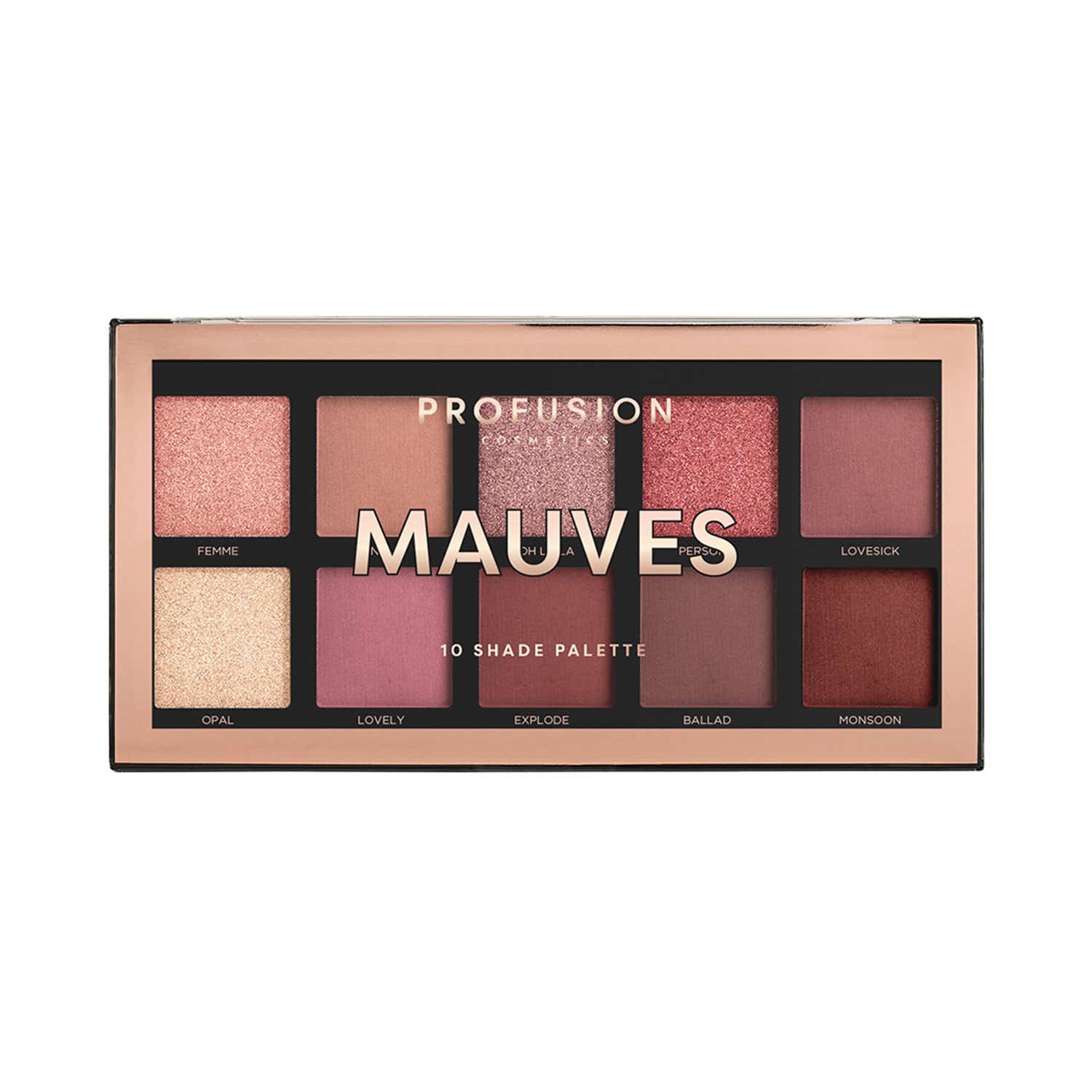 Profusion Cosmetics 10 Shade Multi Finish Eye Shadow Pallete - Mauves (16 g)