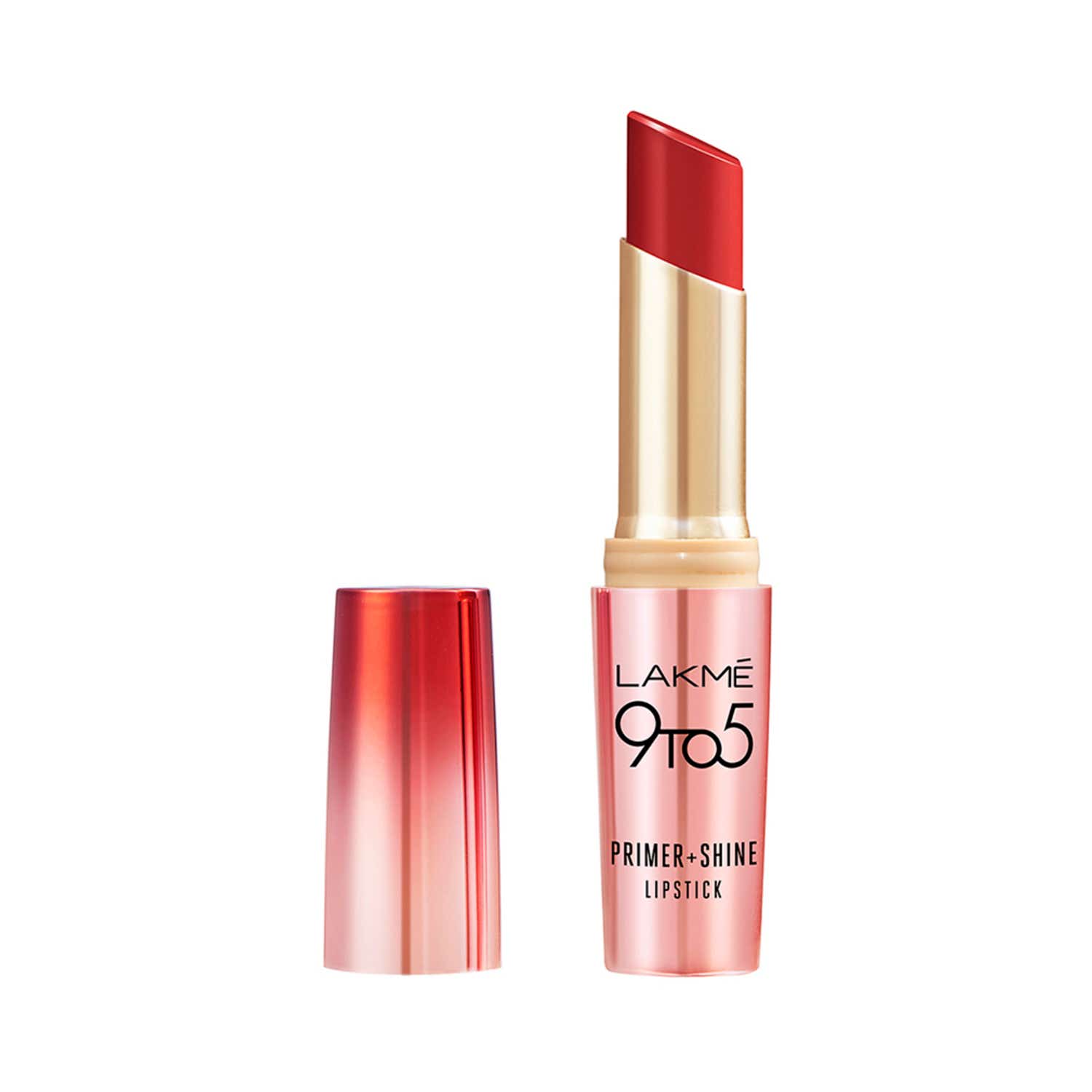 Lakme 9 To 5 Primer + Shine Lipstick - Retro Red (3.6g)