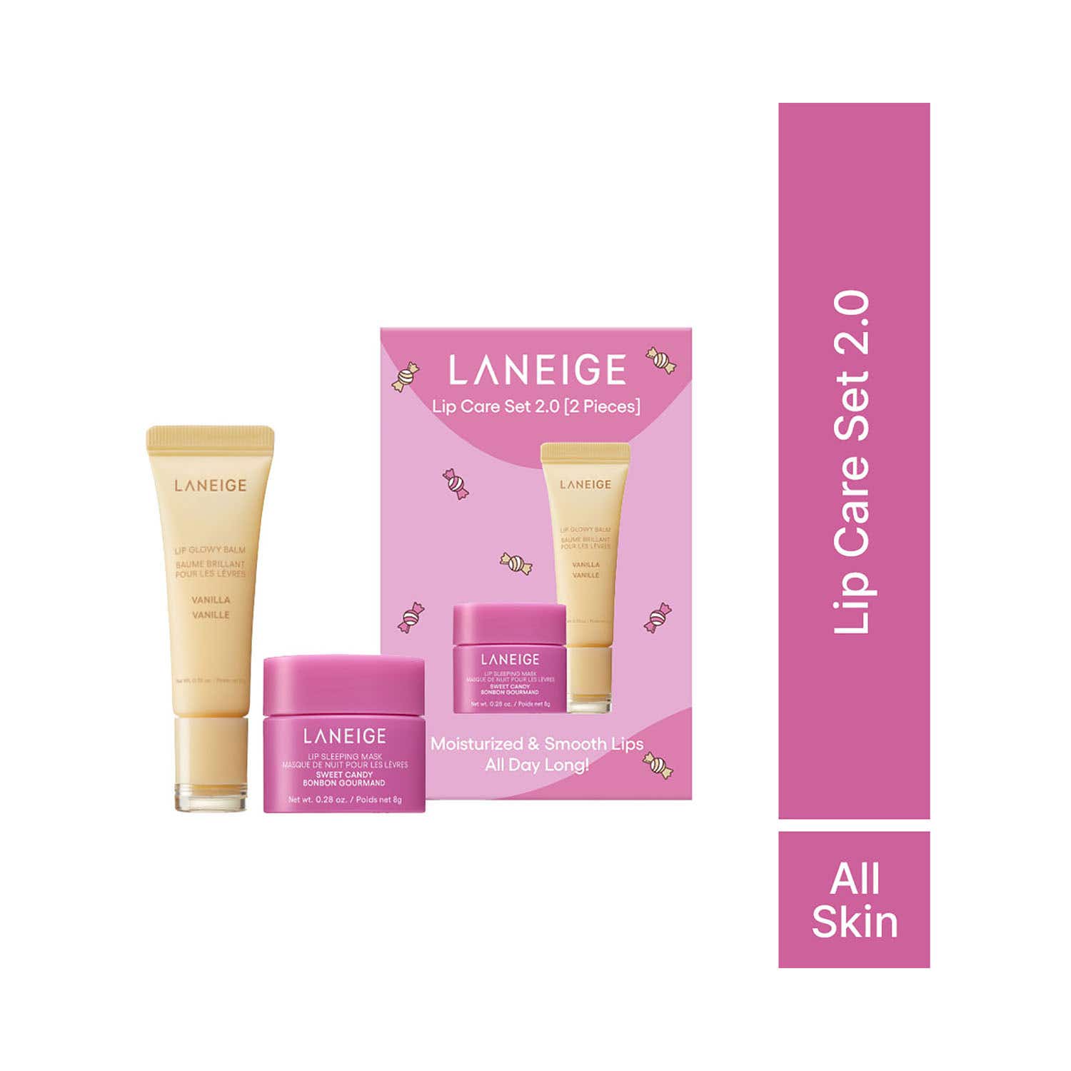 Laneige Lip Care Set 2.0 Sweet Candy Mini Mask + Vanilla Lip Balm (2 pcs)