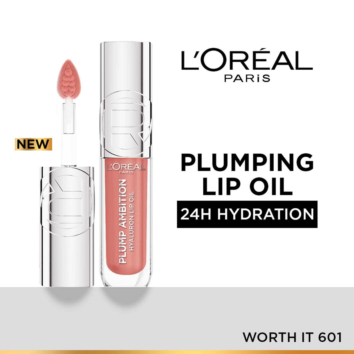 L'Oreal Paris Plump Ambition Hyaluron Lip Oil - 601 Worth It (5 ml)