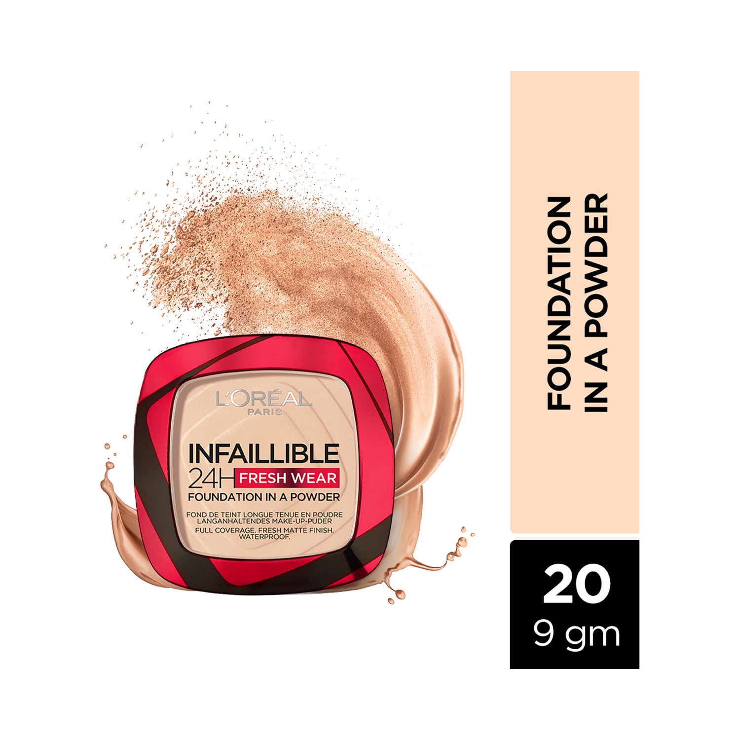 L'Oreal Paris Infallible 24H Fresh Wear Foundation In A Powder - 20 Ivory (9g)
