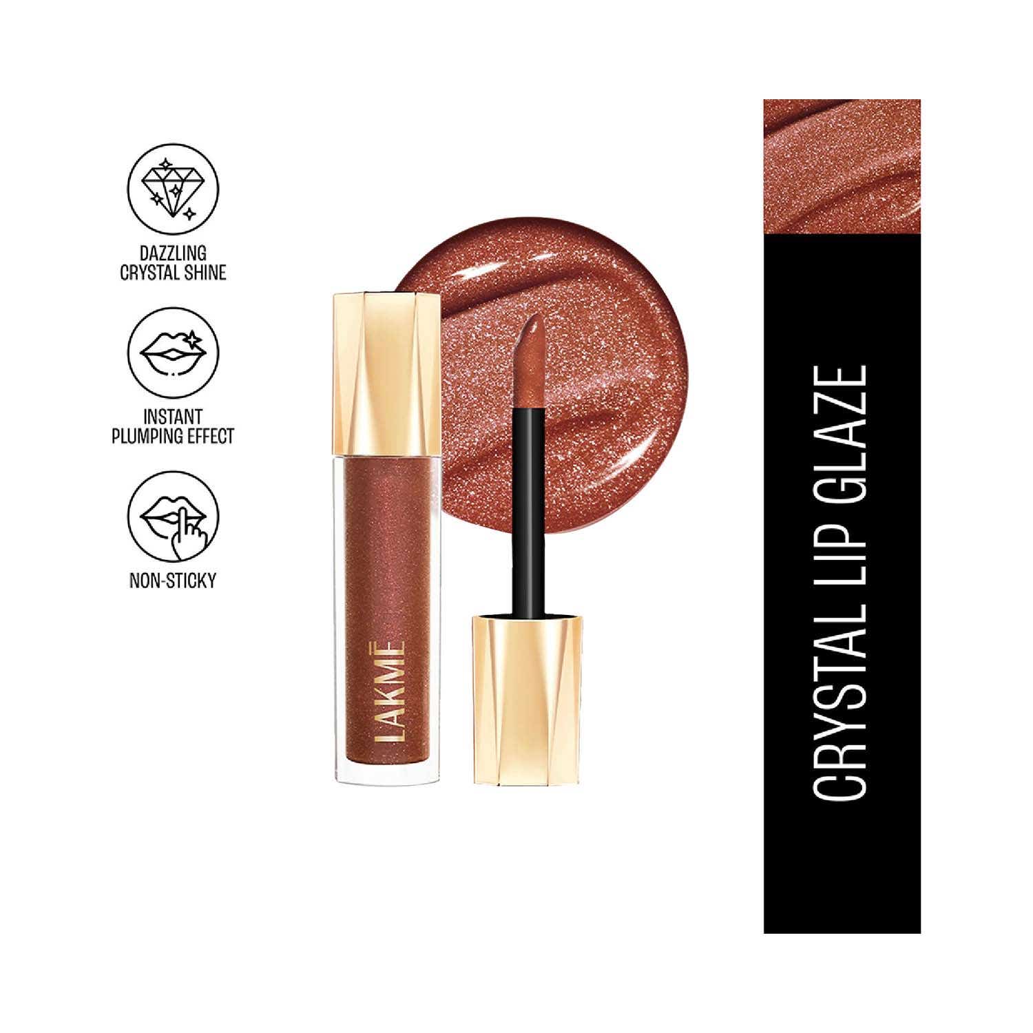 Lakme Glitterati Lip Glaze with Vegan Collagen for Glossy Lips - 304 Espresso Martini (5 ml)