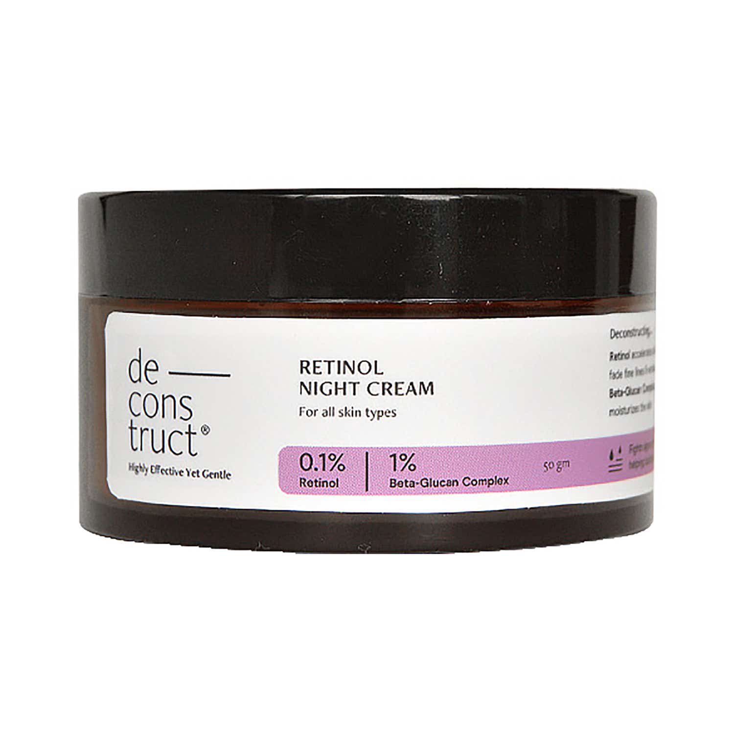 Deconstruct Retinol Night cream - 0.1% Retinol + 1% Beta-Glucan Complex (50g)
