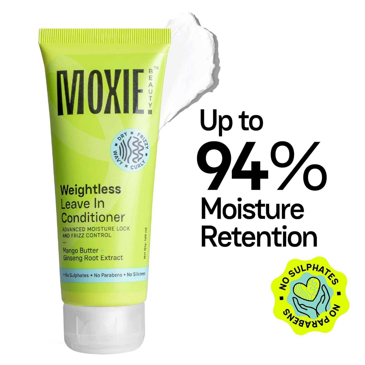 Moxie Beauty Weightless Leave In Conditioner for Dry and Frizzy Hair (120 ml)