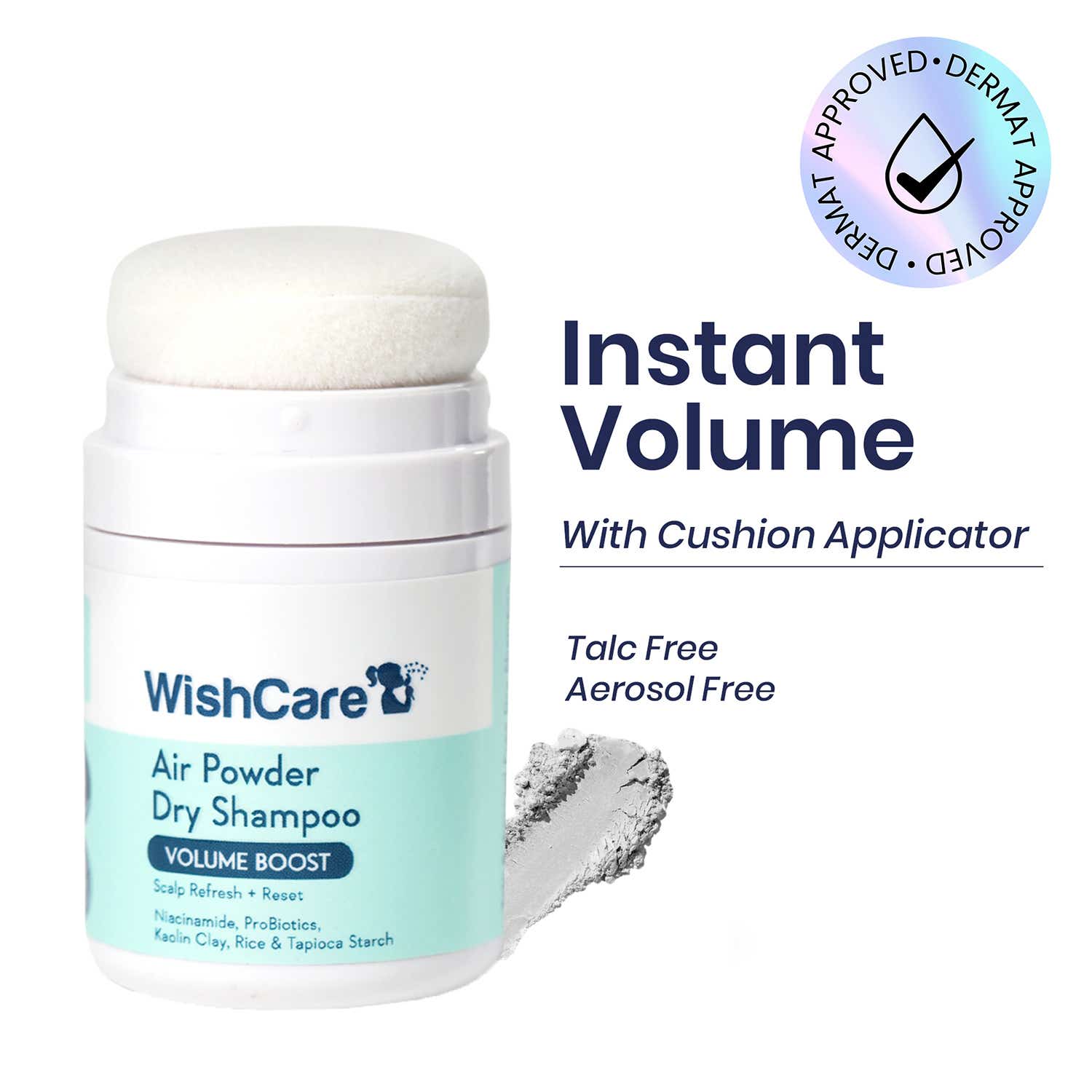 WishCare Air Powder Dry Shampoo for Oily Hair and Scalp No White Cast Instant Volume Boost (10 g)