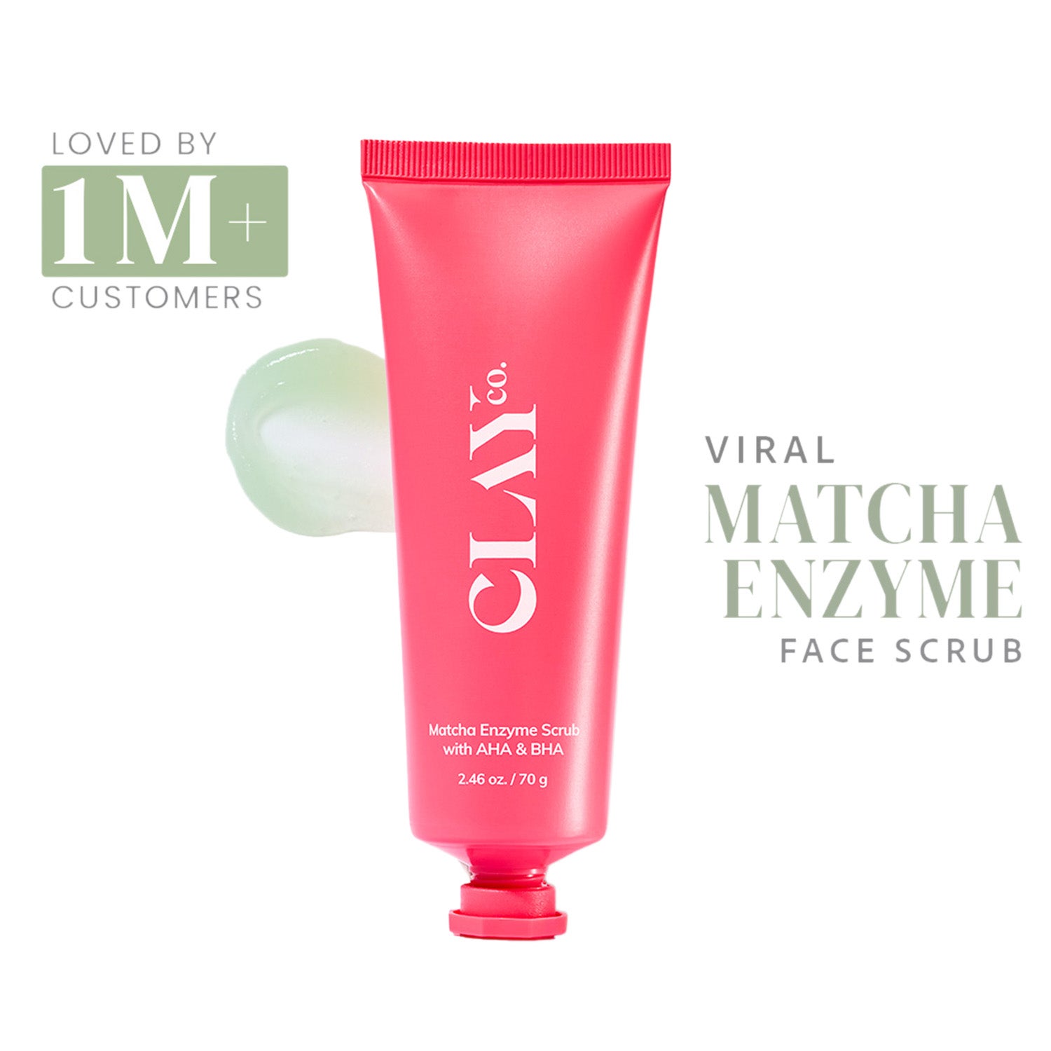 CLAYCO. Matcha Enzyme Scrub For Dead Skin Removal (70 g)