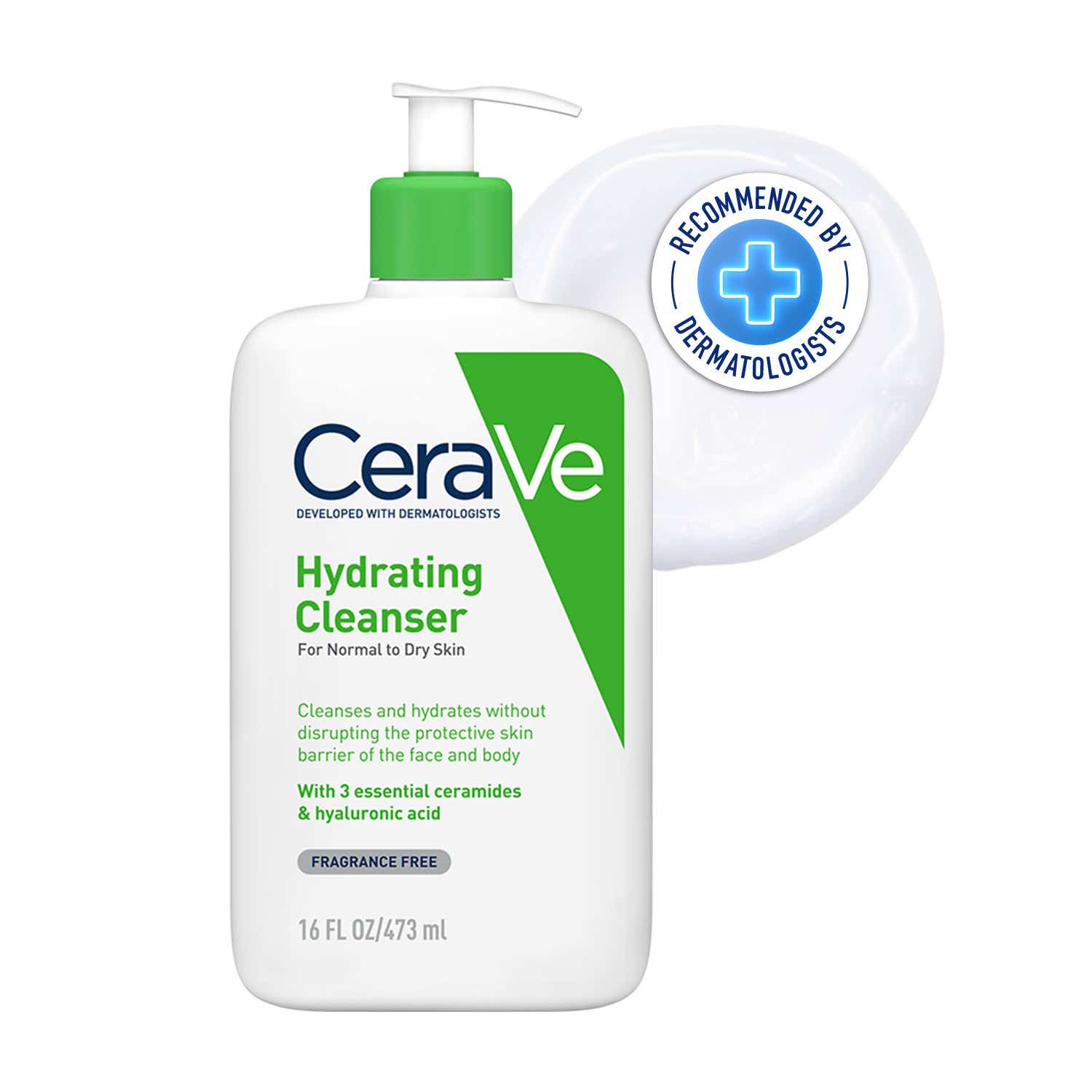 CeraVe Hydrating Cleanser Non-Foaming Face Wash for Dry Skin (473 ml)