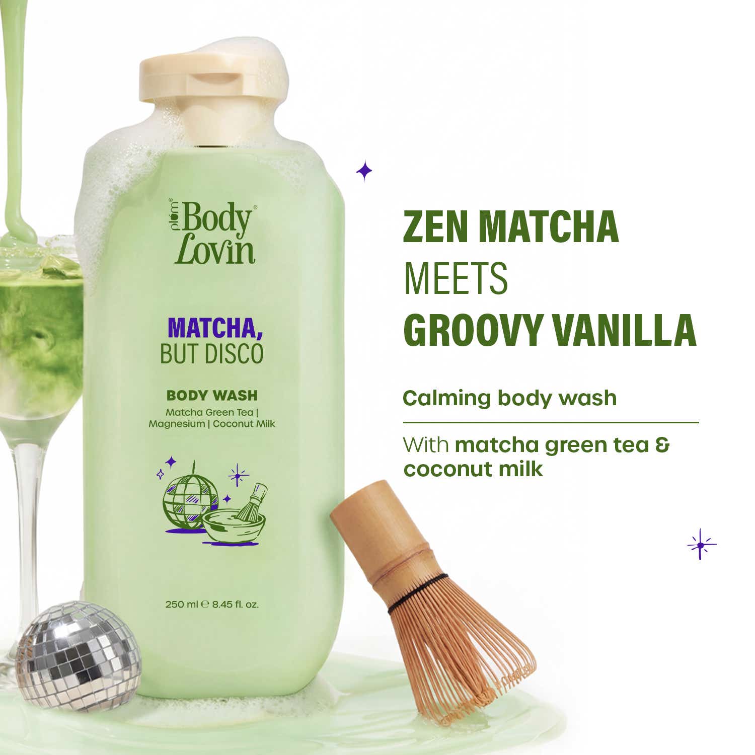 Plum BodyLovin' Matcha, But Disco Body Wash (250 ml)