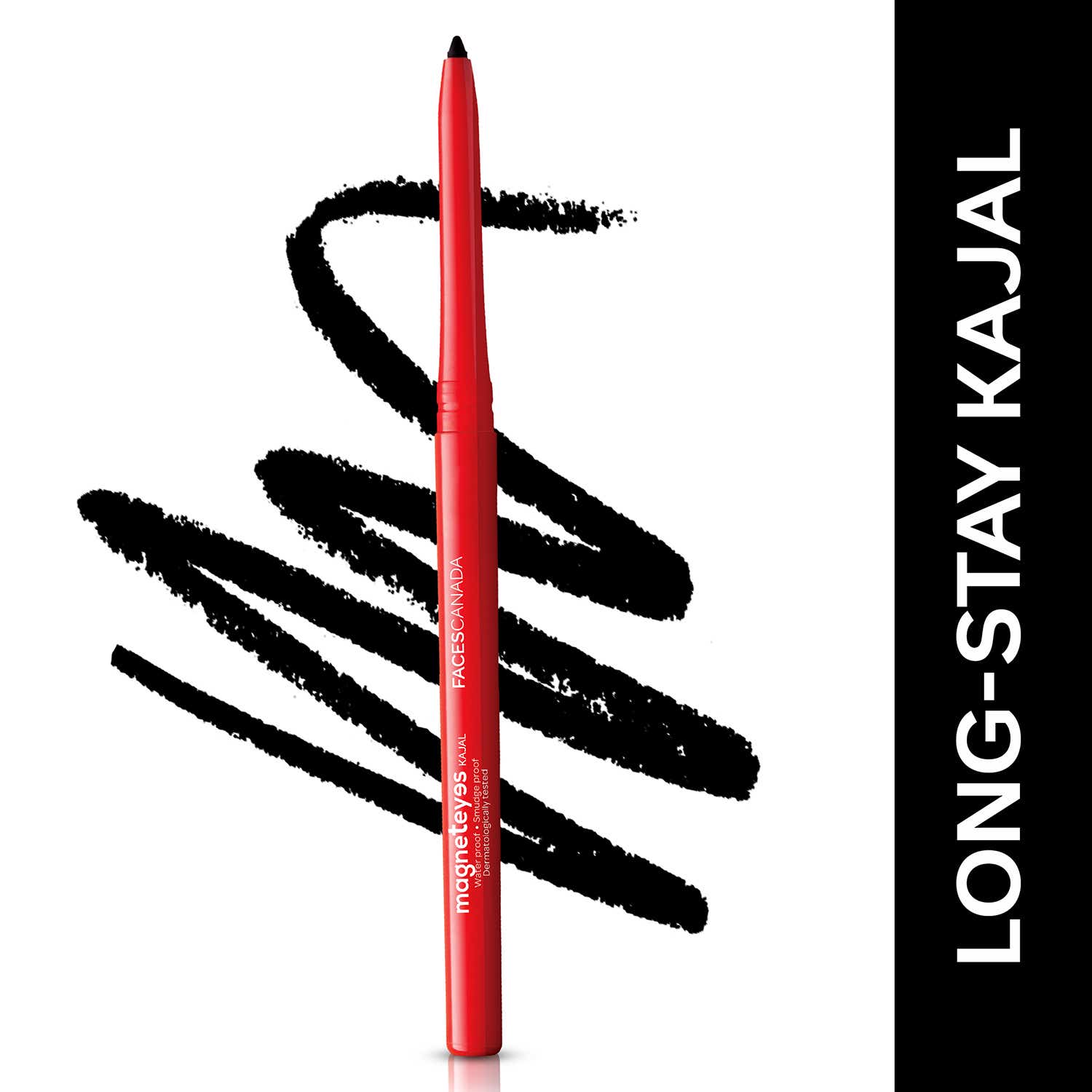 Faces Canada Magneteyes Color Kajal, 24HR Long Stay,Almond Oil & Vitamin E,Waterproof - Black(0.35 g)
