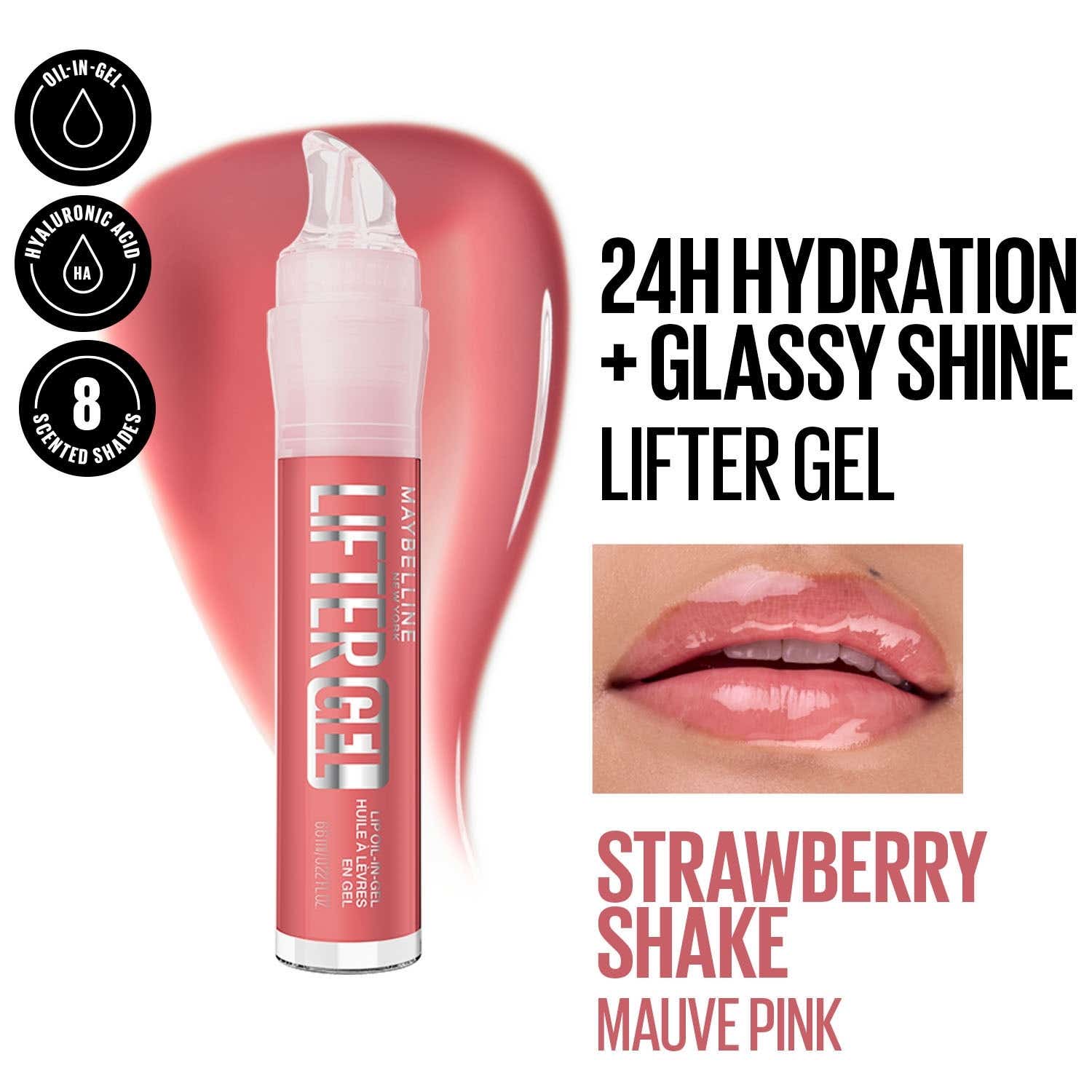 Maybelline New York Lifter Oil In Gel Lip Gloss - Strawberry Shake (6.6 ml)