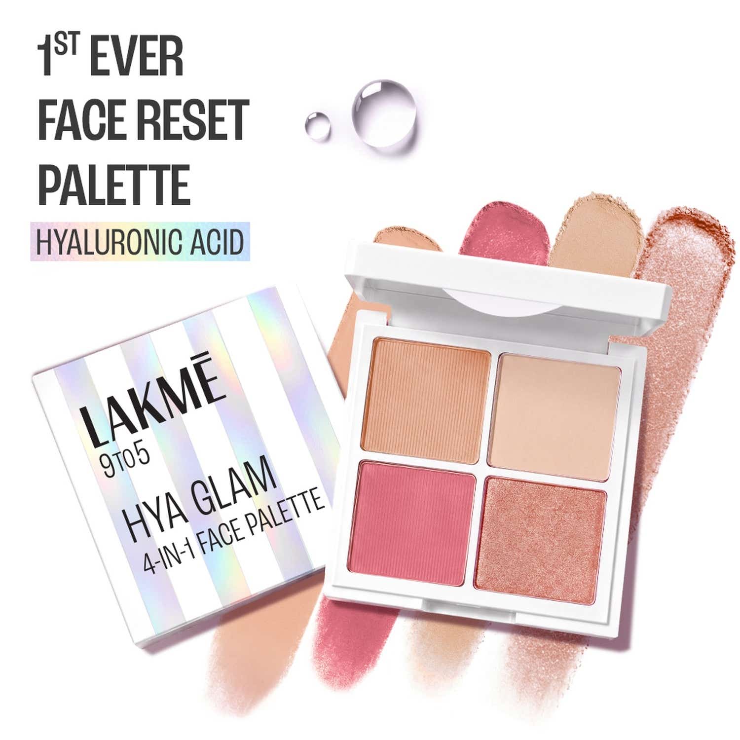 Lakme 9To5 Hya Glam 4-In-1 Face Palette With Hyaluronic Acid - Light Neutral (16.2 g)