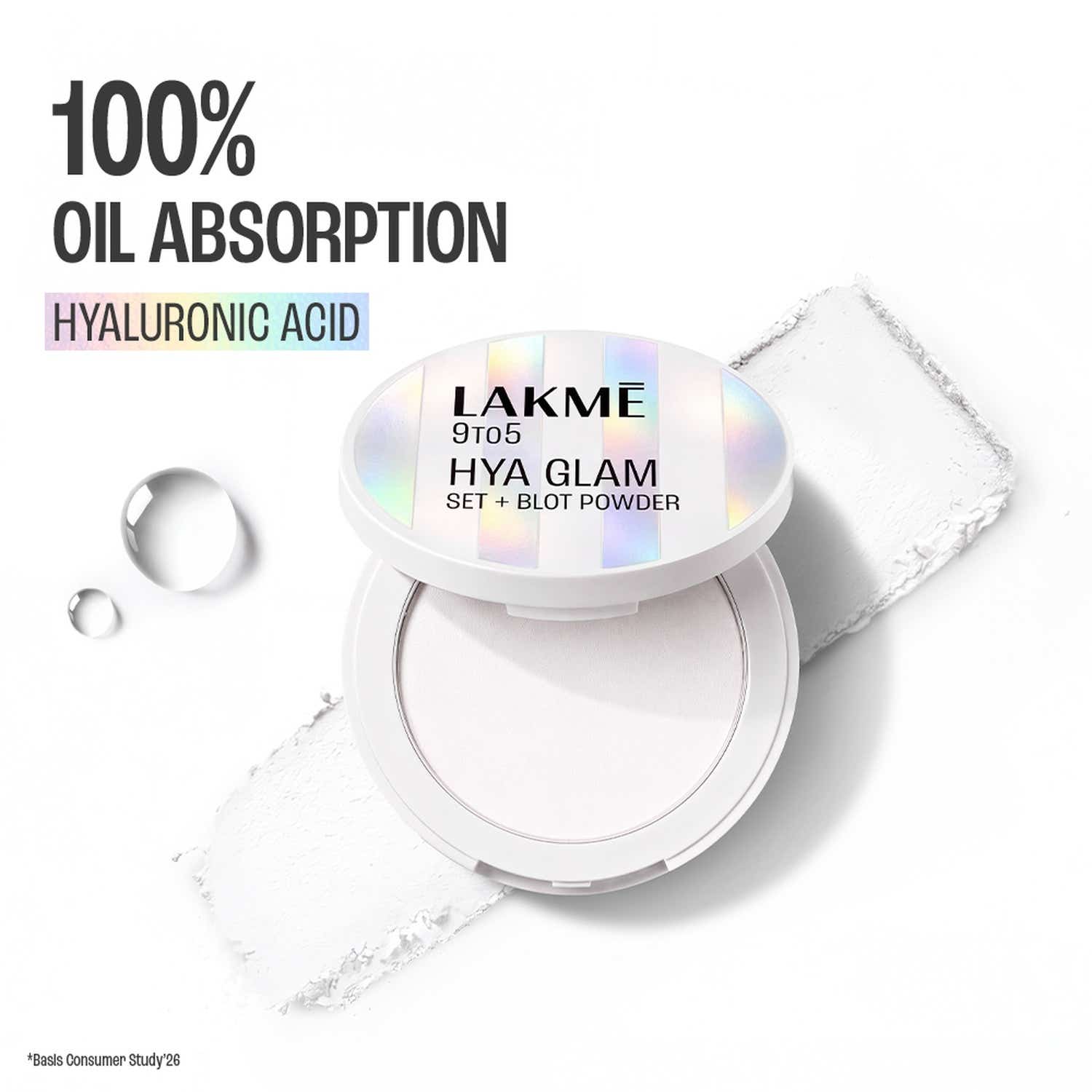 Lakme 9To5 Hya Glam Instant Set + Blot Powder With Hyaluronic Acid - Natural (9 g)