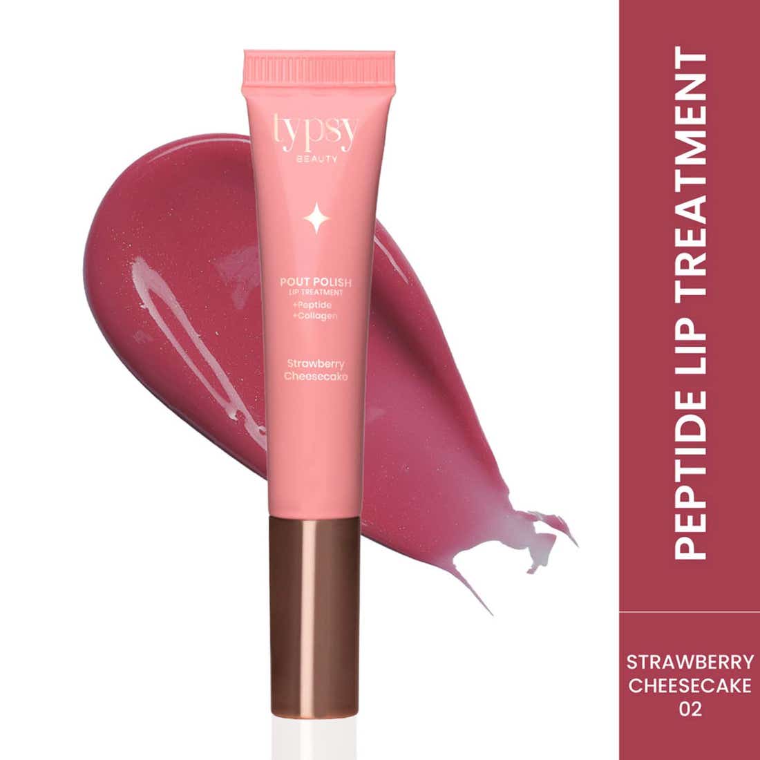 Typsy Beauty Pout Polish Peptide Lip Treatment Balm - Strawberry Cheesecake (8 ml)
