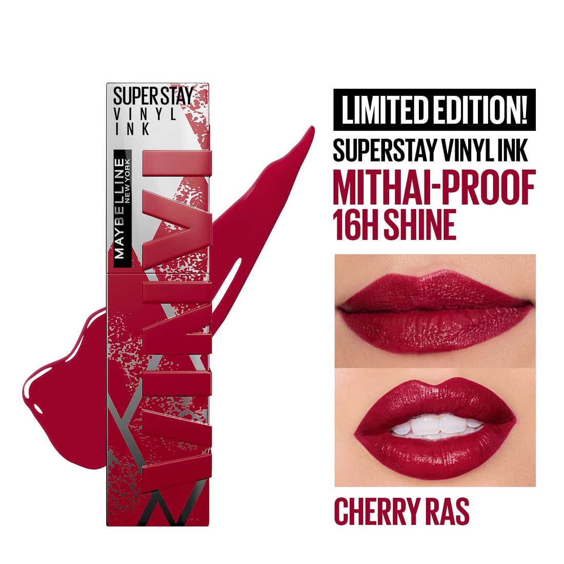 Maybelline New York Superstay Vinyl Ink Mithai Limited Edition - Cherry Ras (4.2 g)